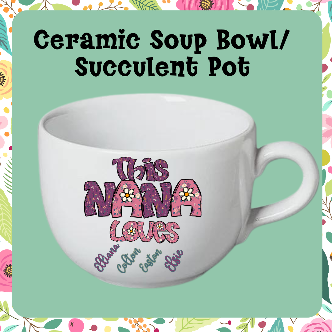 Maryland China Soup Bowl/Succulent Pot with handle