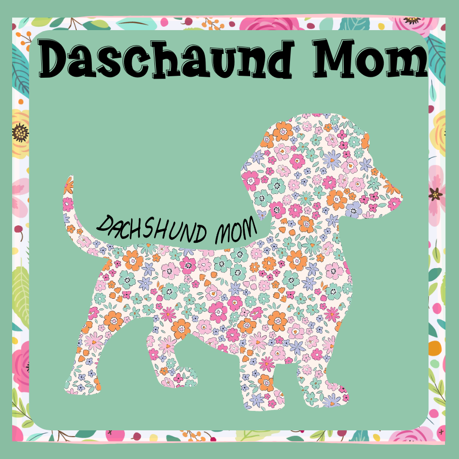 Floral Outline Dacshaund Mom Comfort Colors T-Shirt