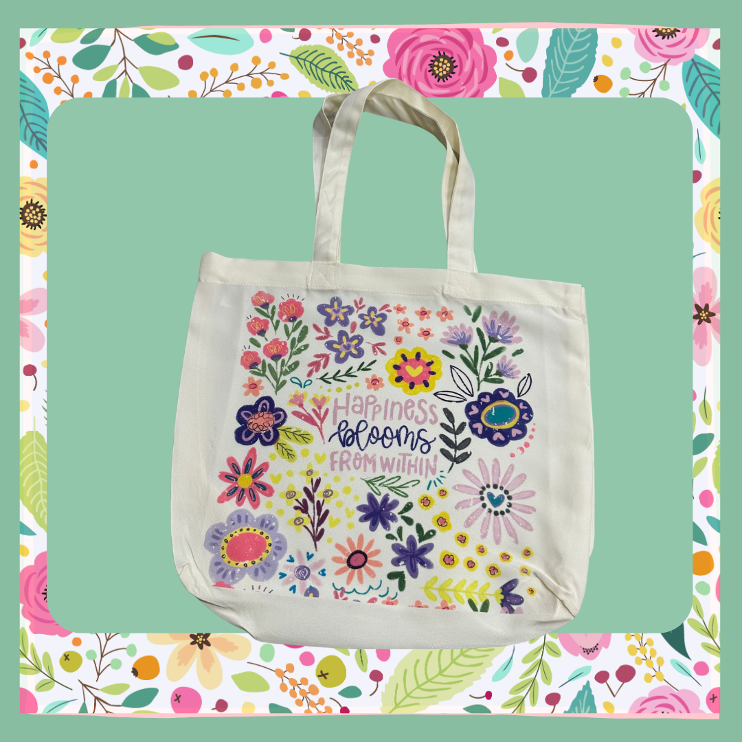 Tote Bag-Happiness Blooms from Within
