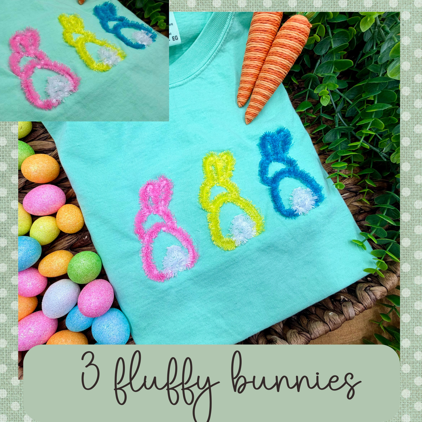 3 Fluffy Bunnies Tshirt Or Crewneck Sweatshirt