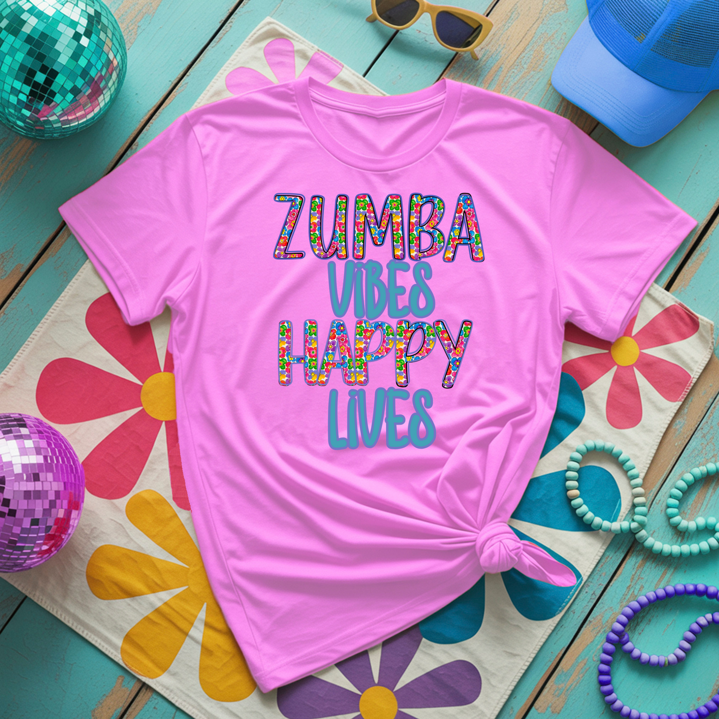Zumba Vibes, Happy Lives - TShirt or Tank Top