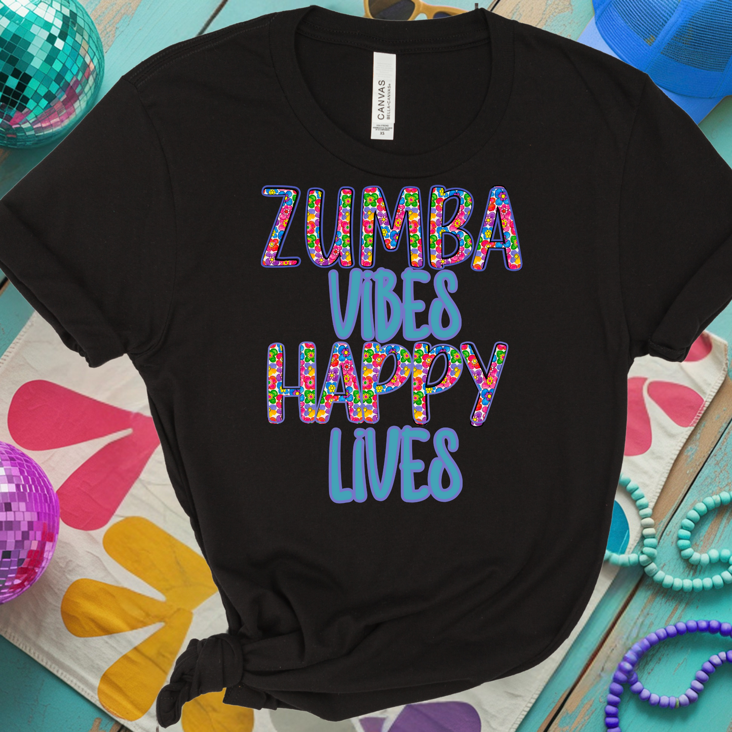 Zumba Vibes, Happy Lives - TShirt or Tank Top