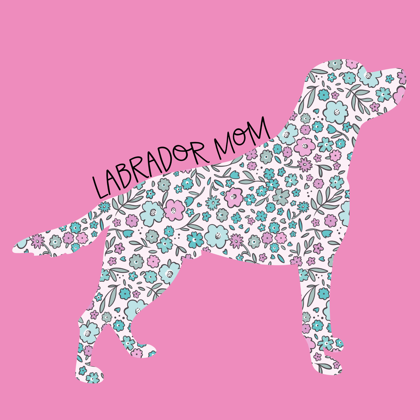 Floral Outline Labrador Mom Comfort Colors T-Shirt