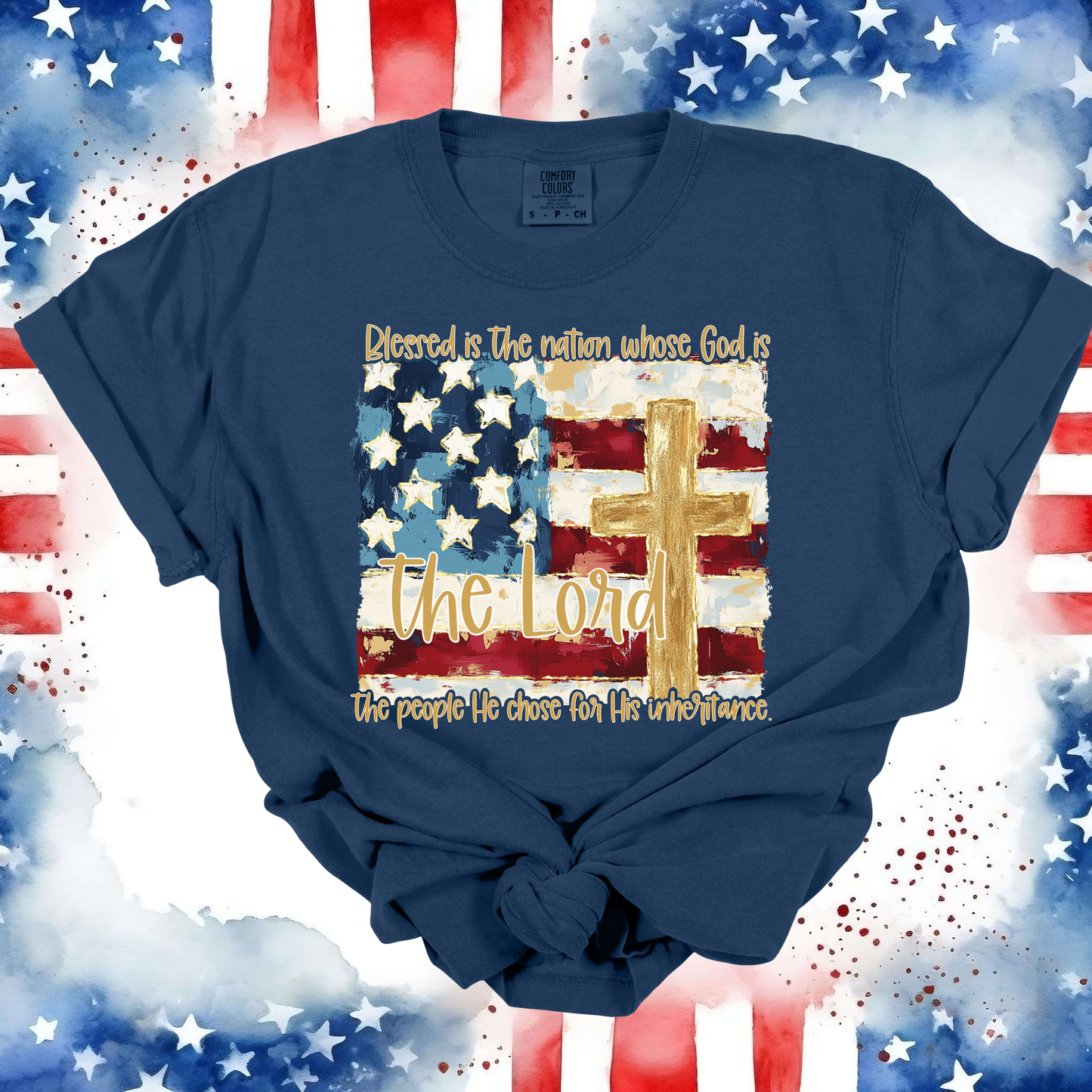 Vintage flag with cross Short Sleeve Shirt