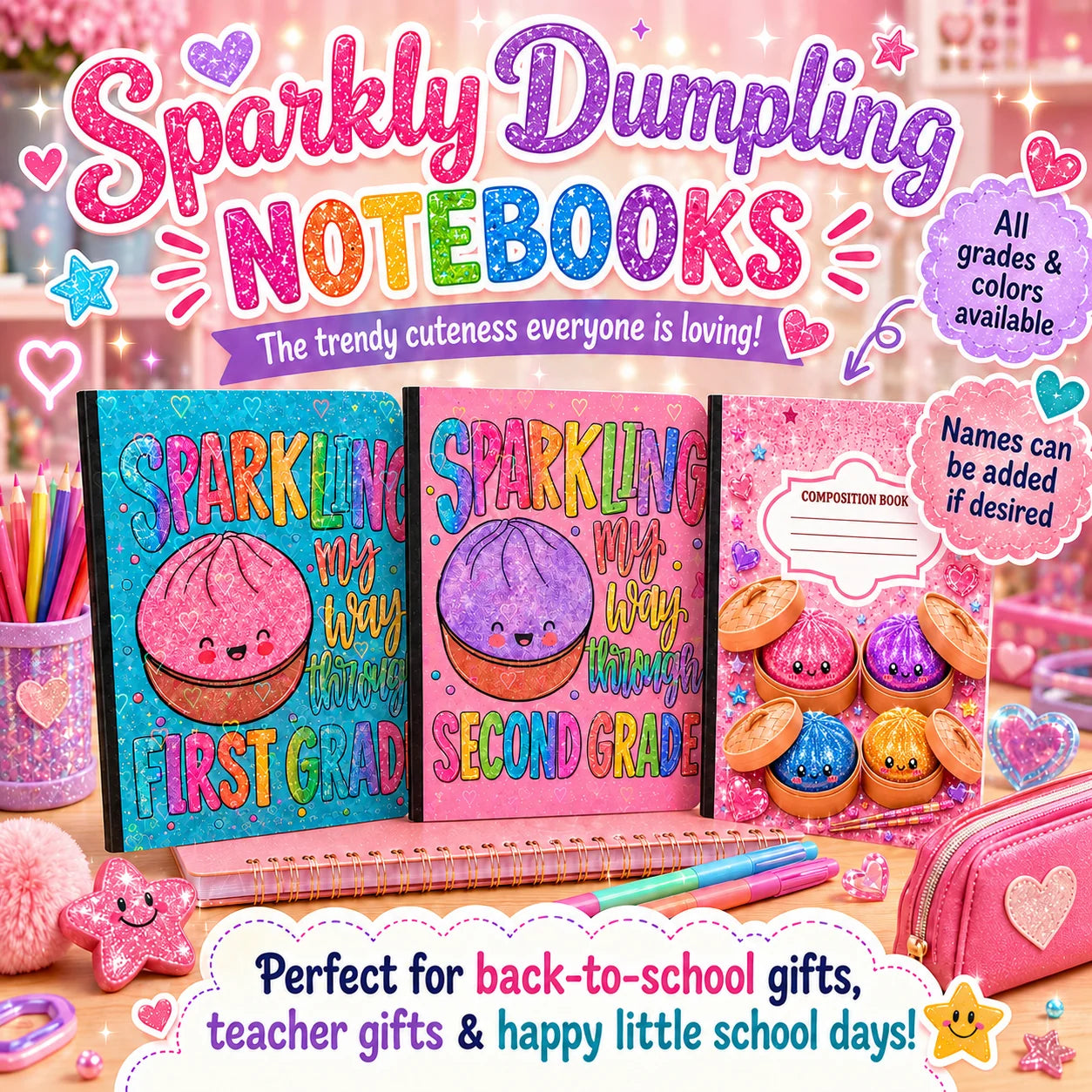 Sparkly Dumplings Custom Notebooks