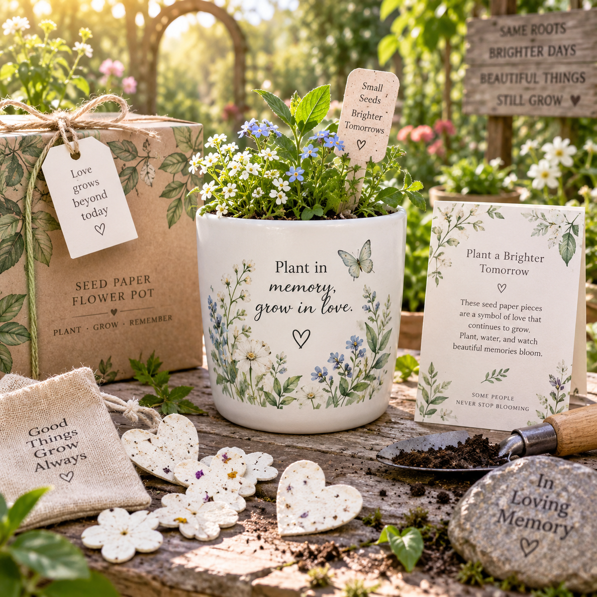 Memorial Flower Pot with Plantable Seed Paper