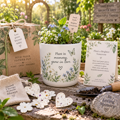 Memorial Flower Pot with Plantable Seed Paper