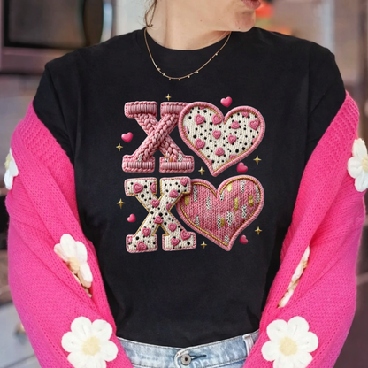 Design only- Pink XOXO Crochet hearts