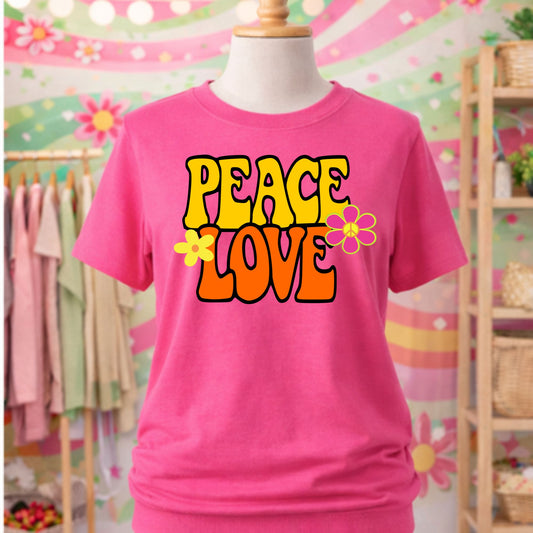 Peace & Love- TShirt, Tank or Hoodie
