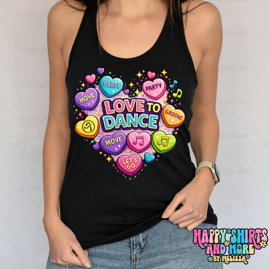 Love To Dance Hearts - TShirt, Tank or Hoodie