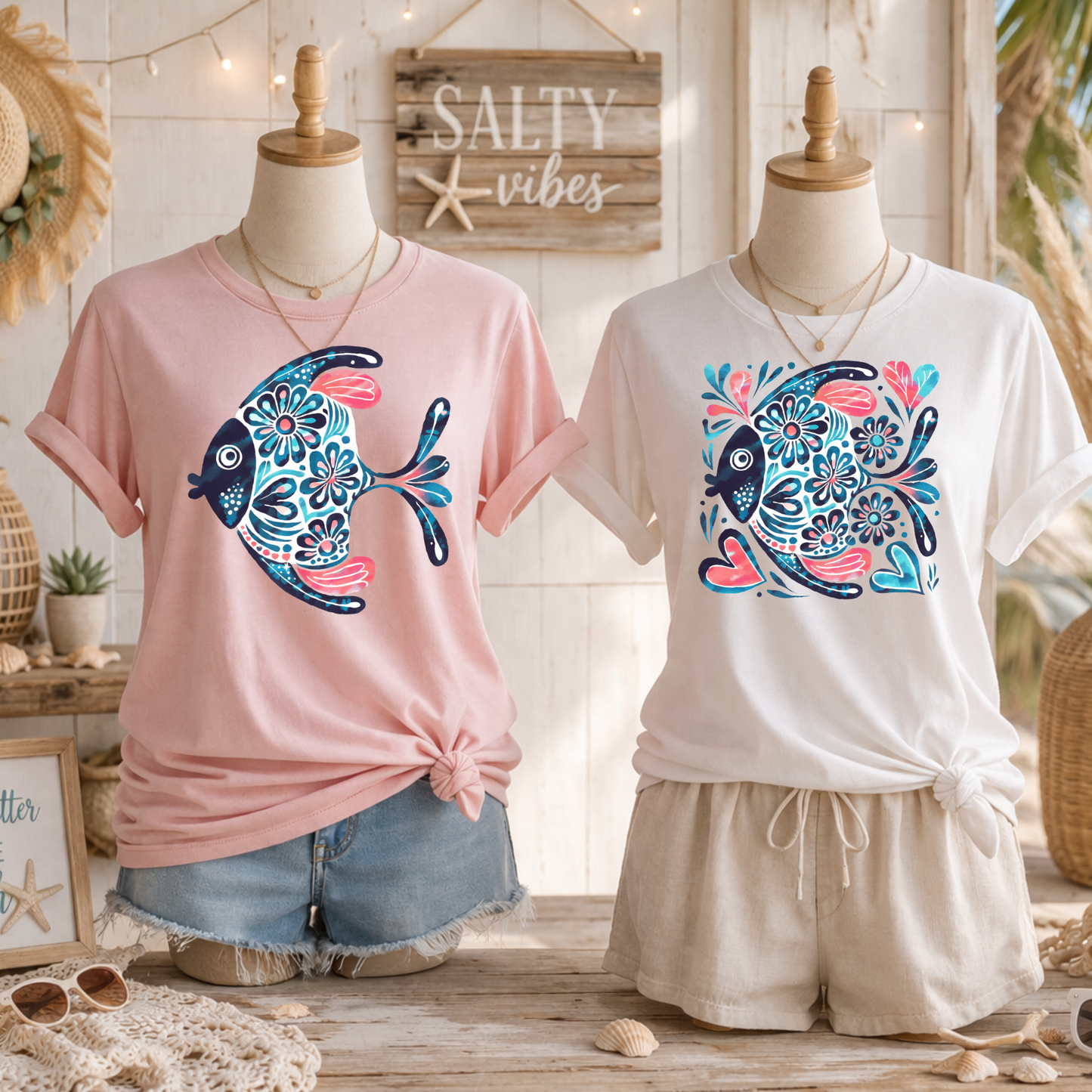Boho Marine Life- Hand Drawn Tropical Fish