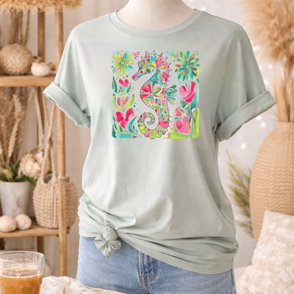 Boho Marine Life- Hand Drawn Sea Horse