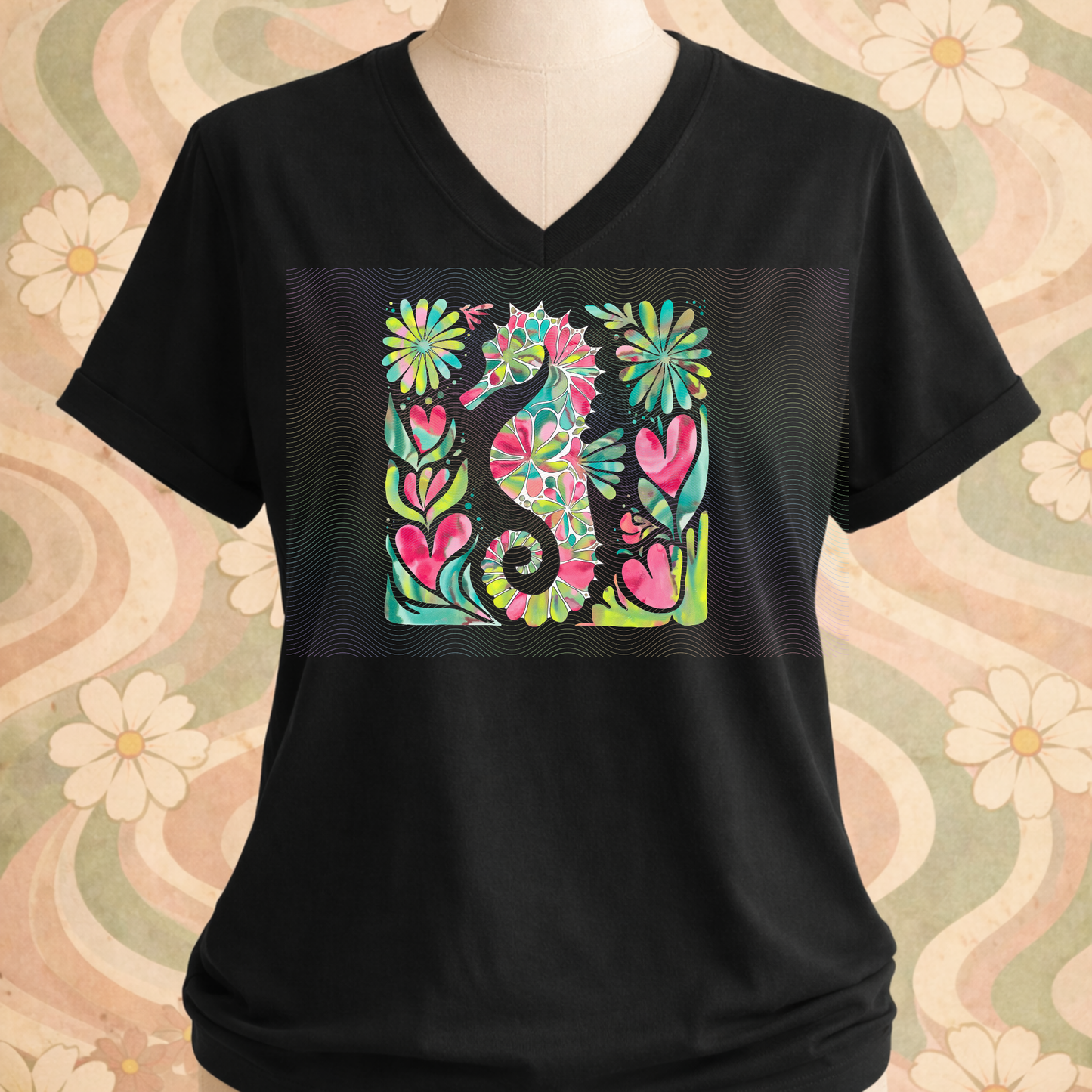 Boho Marine Life- Hand Drawn Sea Horse