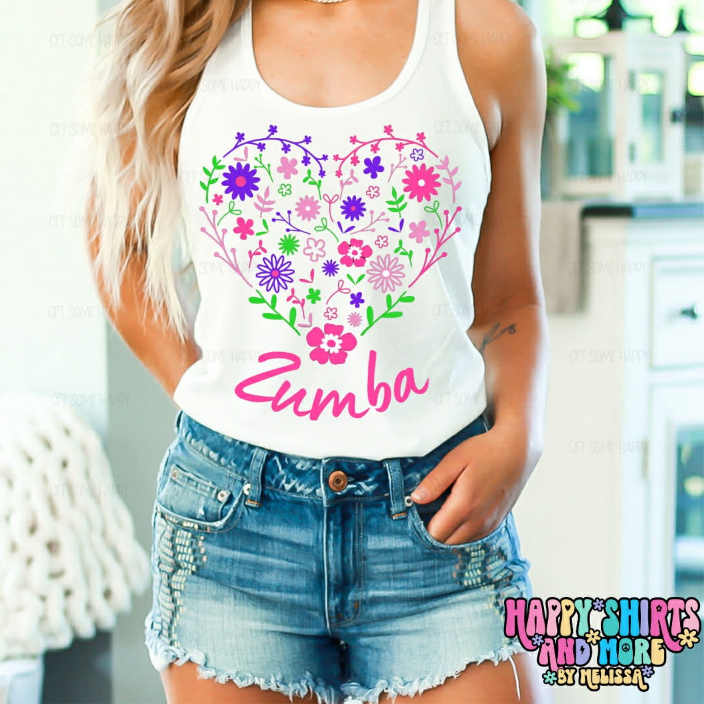 Floral Heart Zumba - TShirt, Tank or Hoodie