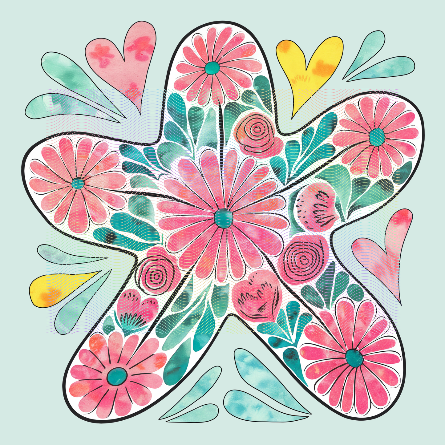 Boho Marine Life- Hand Drawn Starfish