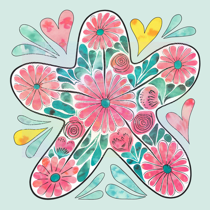 Boho Marine Life- Hand Drawn Starfish