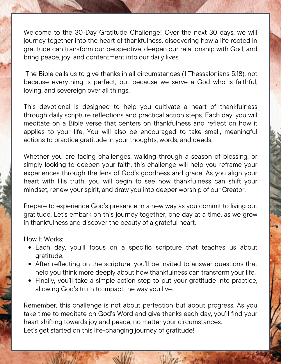 30 Day Gratitude Challenge Digital Devotional