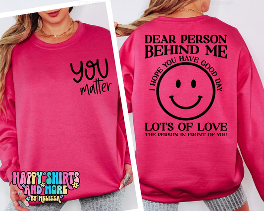 You Matter|Dear Person Behind Me (Black)