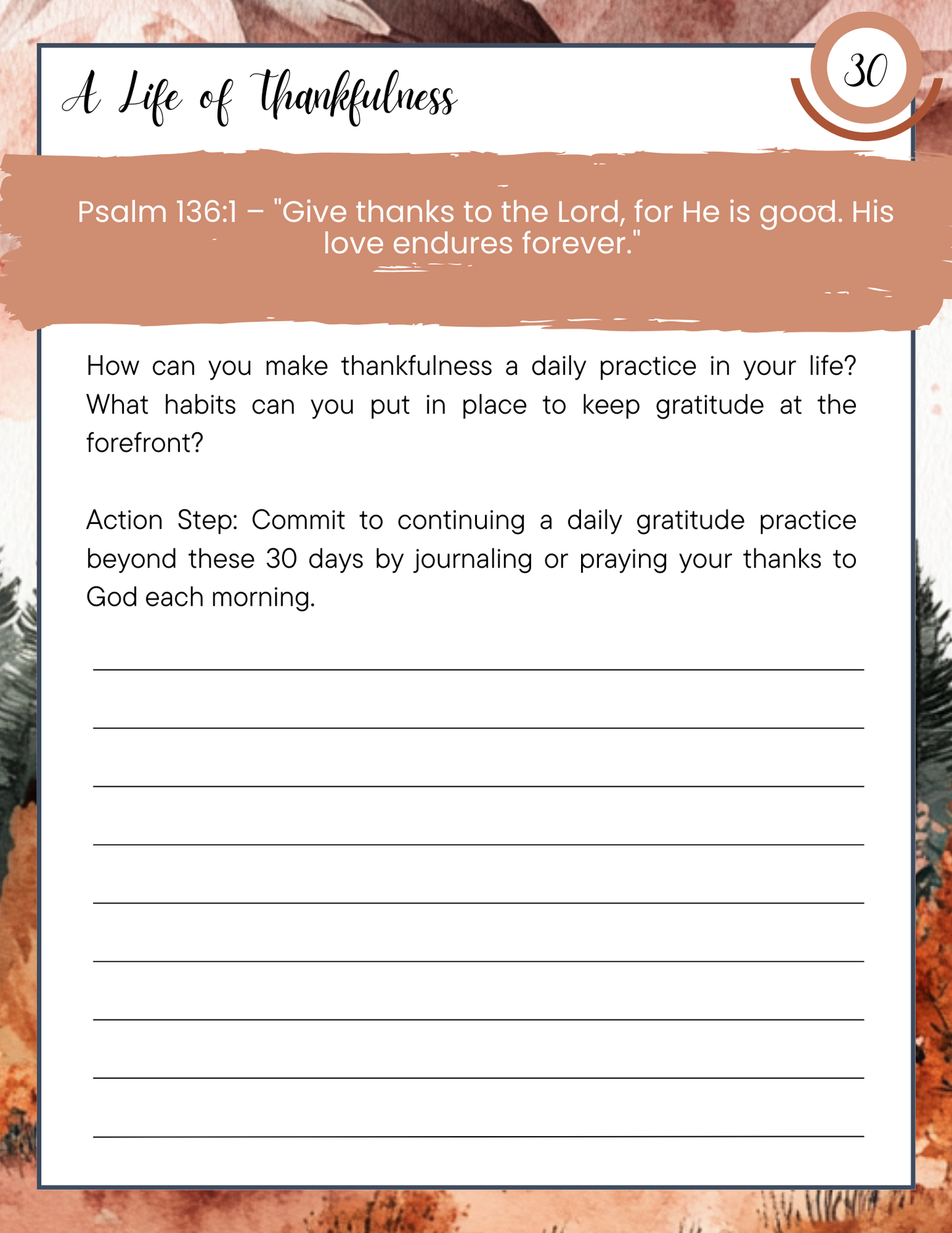 30 Day Gratitude Challenge Digital Devotional