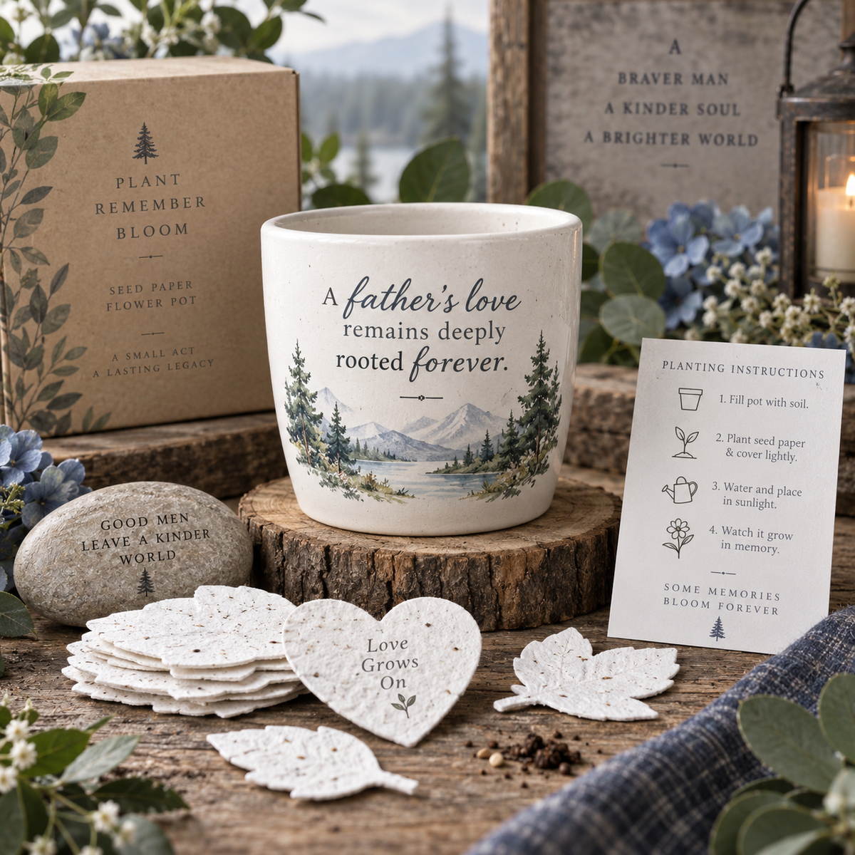 Memorial Flower Pot with Plantable Seed Paper