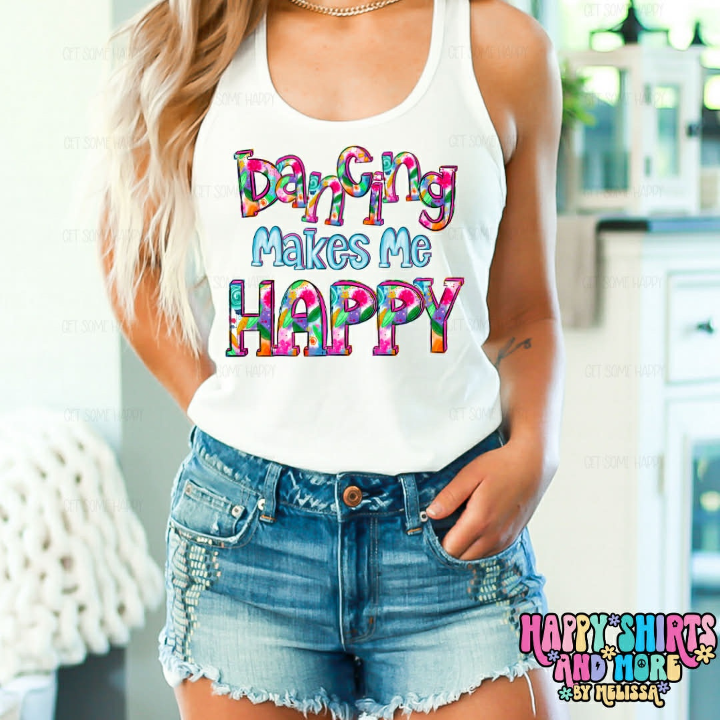 Paint Splatters Dancing Makes Me Happy - TShirt, Tank or Hoodie