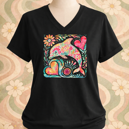 Boho Marine Life- Hand Drawn Dolphin