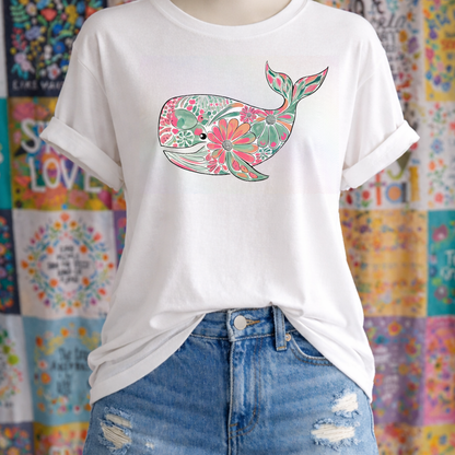 Boho Marine Life- Hand Drawn Whale