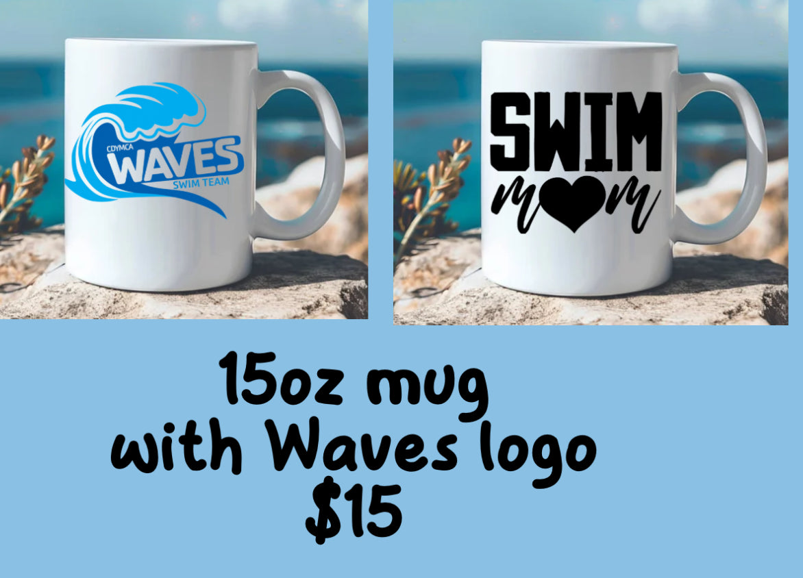 Waves 15 oz Coffee Mug with logo