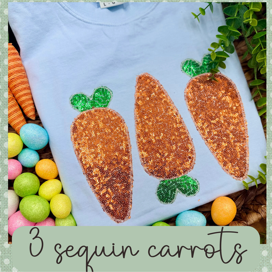 3 Sequin Carrots Tshirt Or Crewneck Sweatshirt