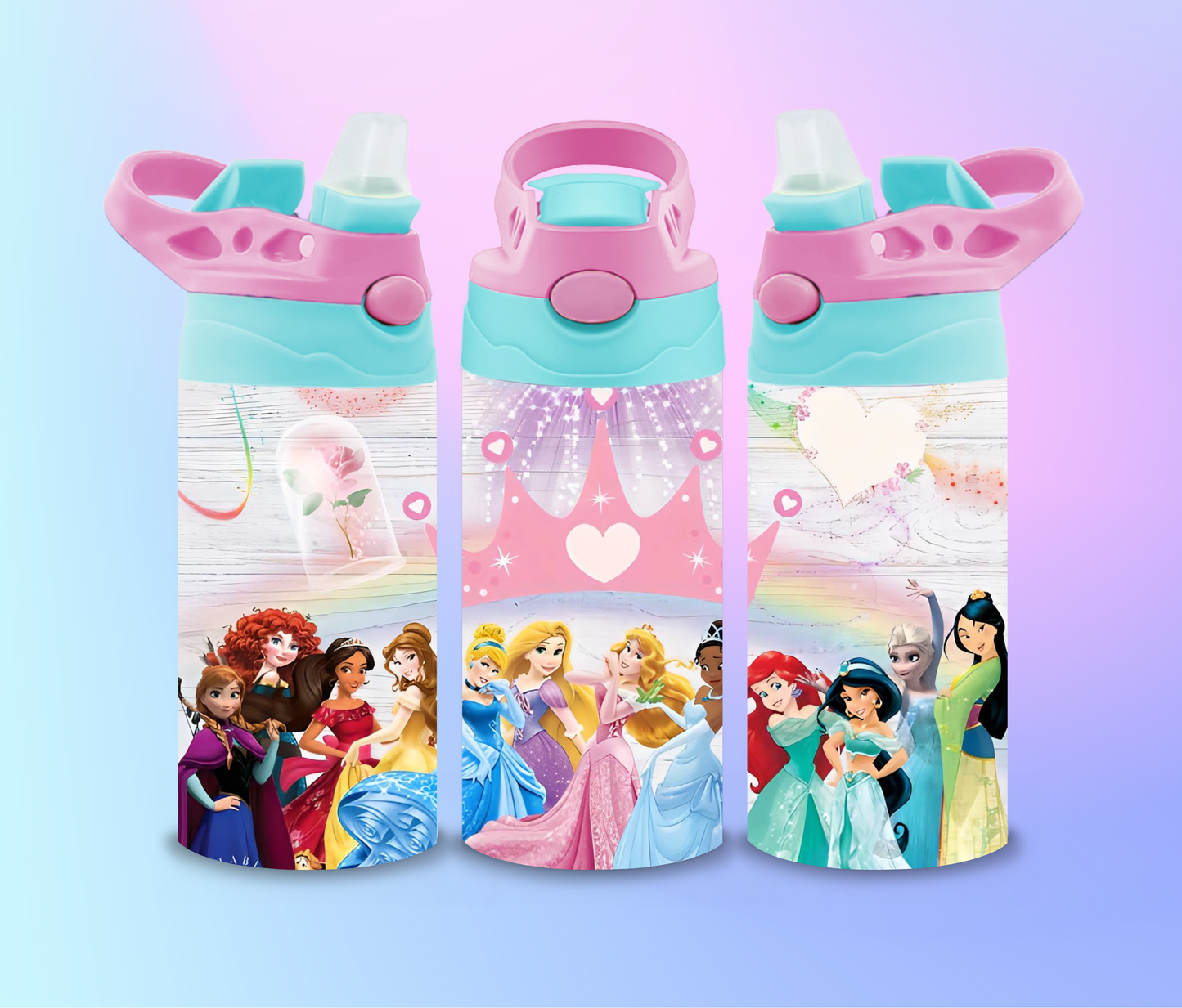 Kids flip top water bottle with custom design