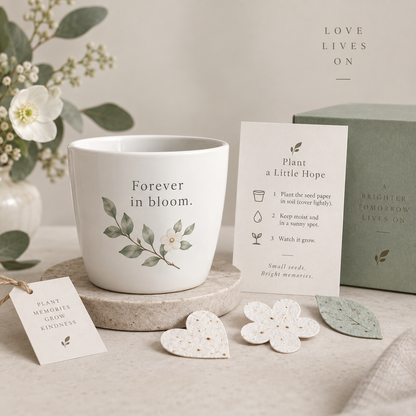 Memorial Flower Pot with Plantable Seed Paper