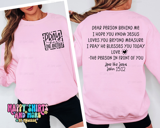 Pray For One Another|Dear Person Behind Me