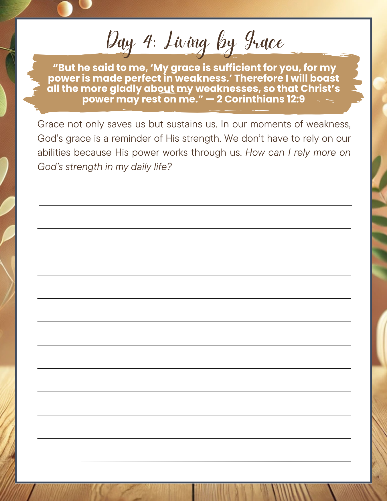 Saved by Grace Through Faith 10 Day Devotional