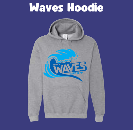 Waves Gray Hoodie Adult