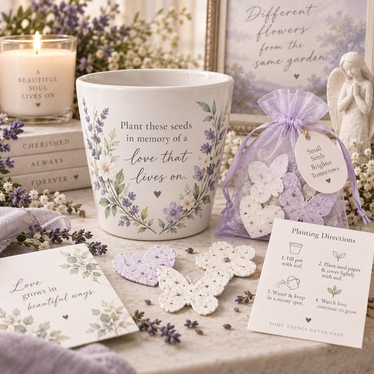 Memorial Flower Pot with Plantable Seed Paper