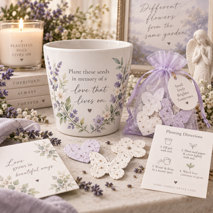 Memorial Flower Pot with Plantable Seed Paper