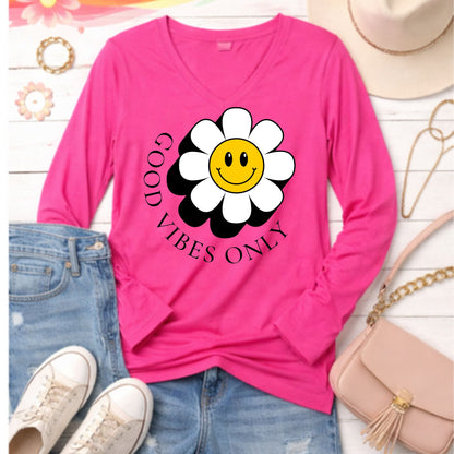 Good Vibes Only Daisy - TShirt, Tank or Hoodie