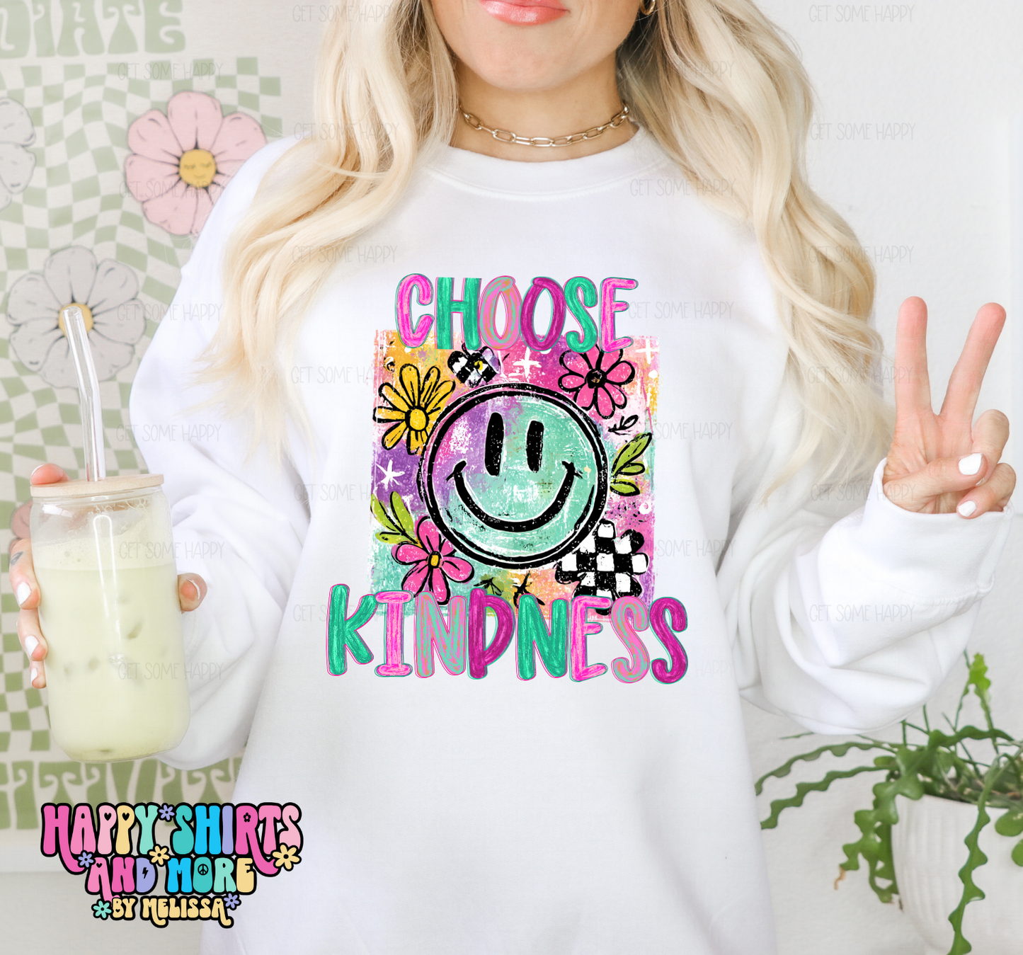 Choose Kindness Watercolor Smiley - TShirt, Tank or Hoodie