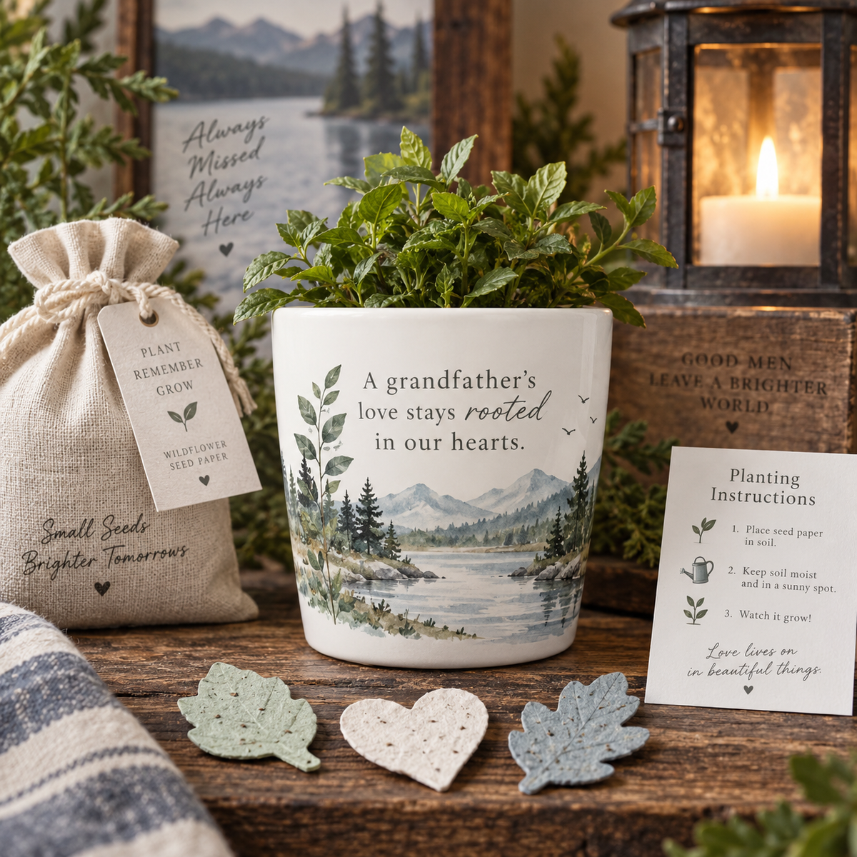 Memorial Flower Pot with Plantable Seed Paper