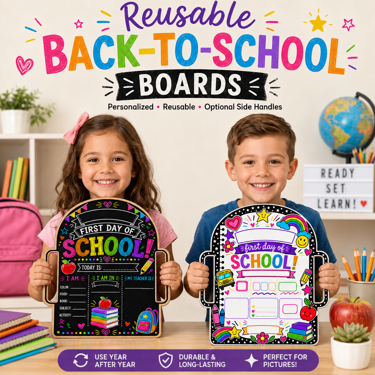 Personalized First &  Last Day of School Boards