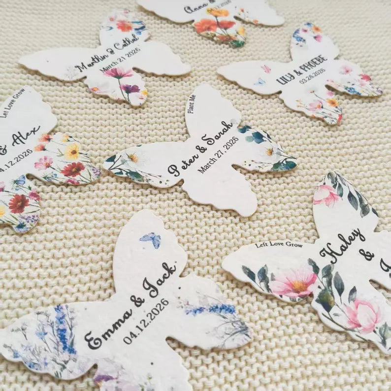 Personalized Plantable Seed Paper Party Favors | Custom Wildflower Favors