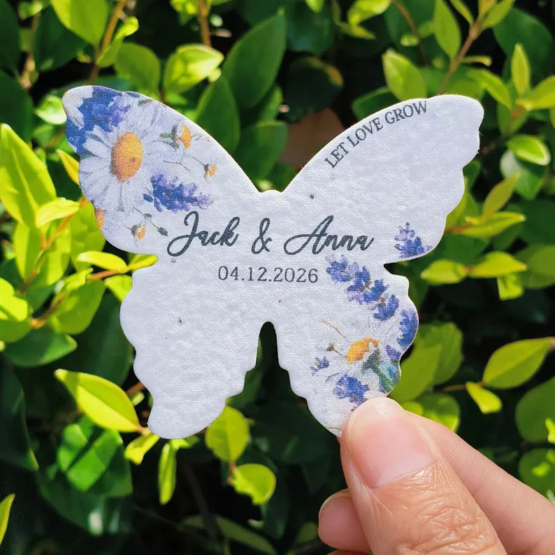 Personalized Plantable Seed Paper Party Favors | Custom Wildflower Favors
