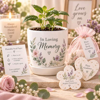 Memorial Flower Pot with Plantable Seed Paper