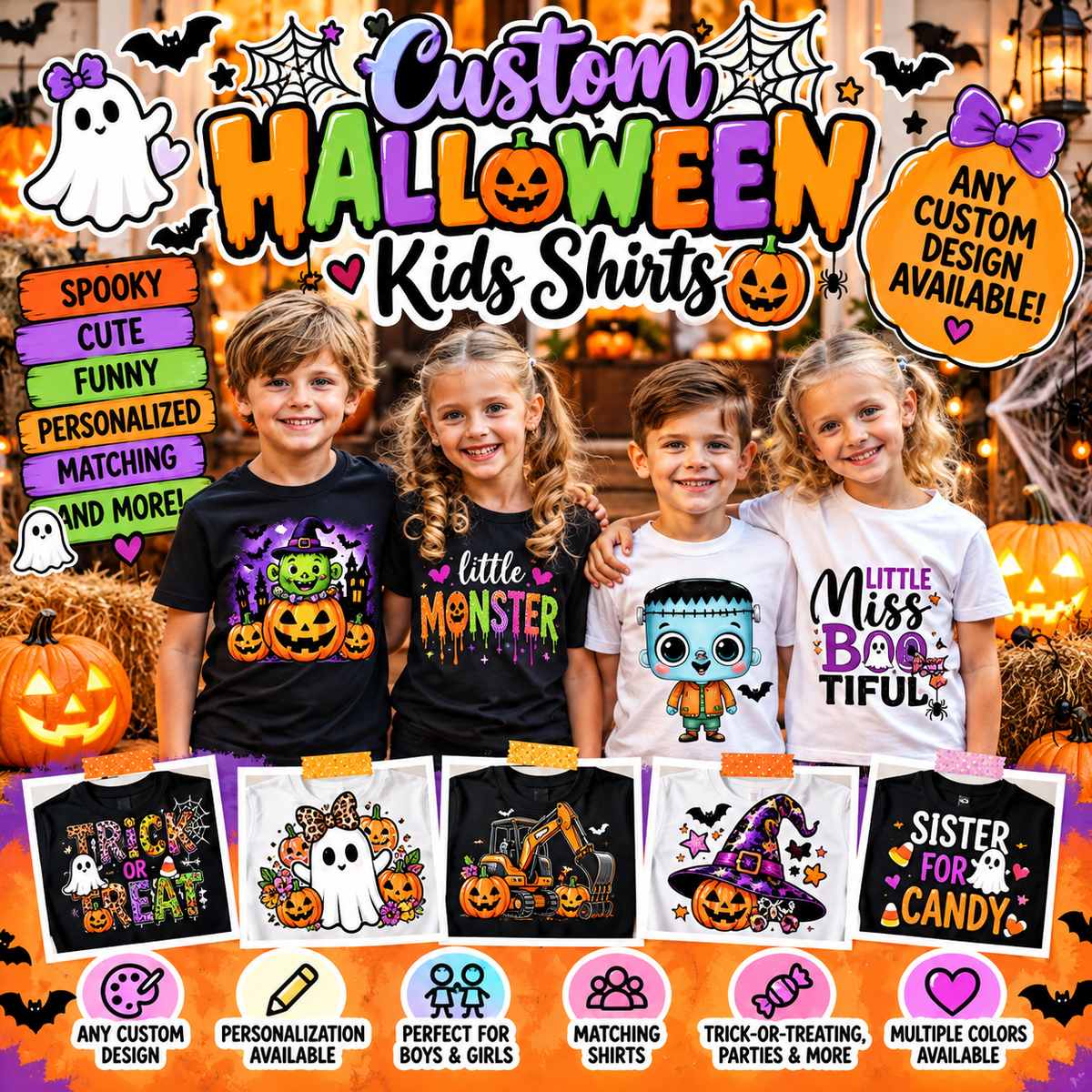 Kids Custom  Halloween TShirt