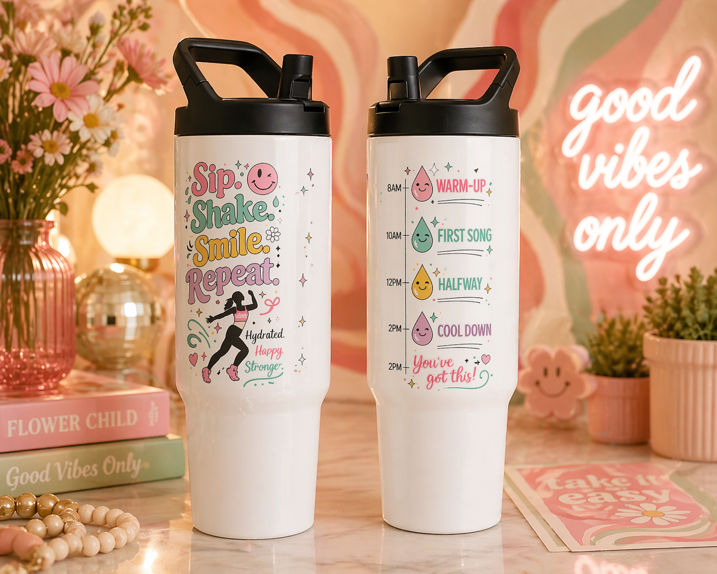 Sip. Shake. Smile. Repeat. Custom Hydration Tumbler