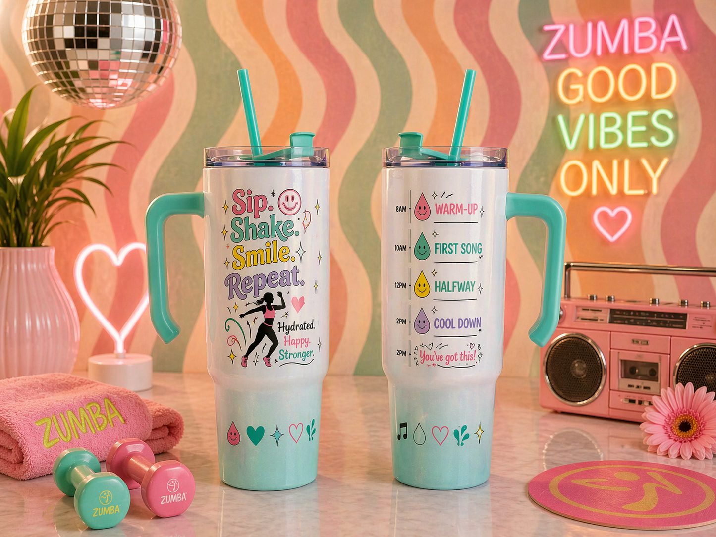 Sip. Shake. Smile. Repeat. Custom Hydration Tumbler
