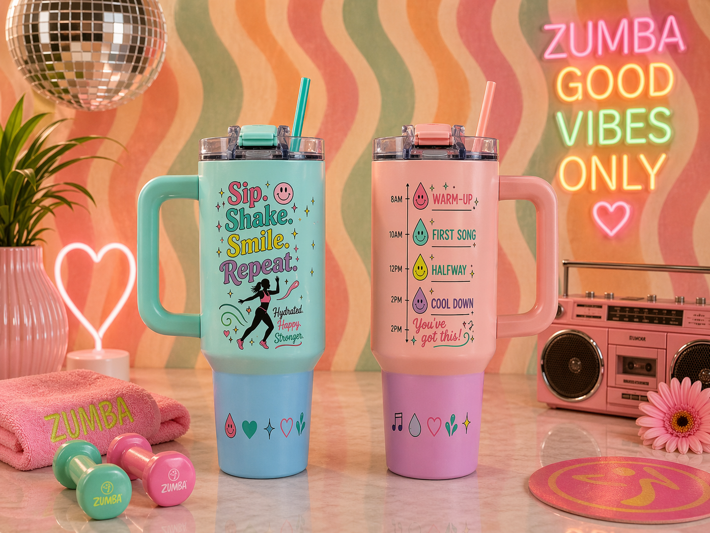 Sip. Shake. Smile. Repeat. Custom Hydration Tumbler