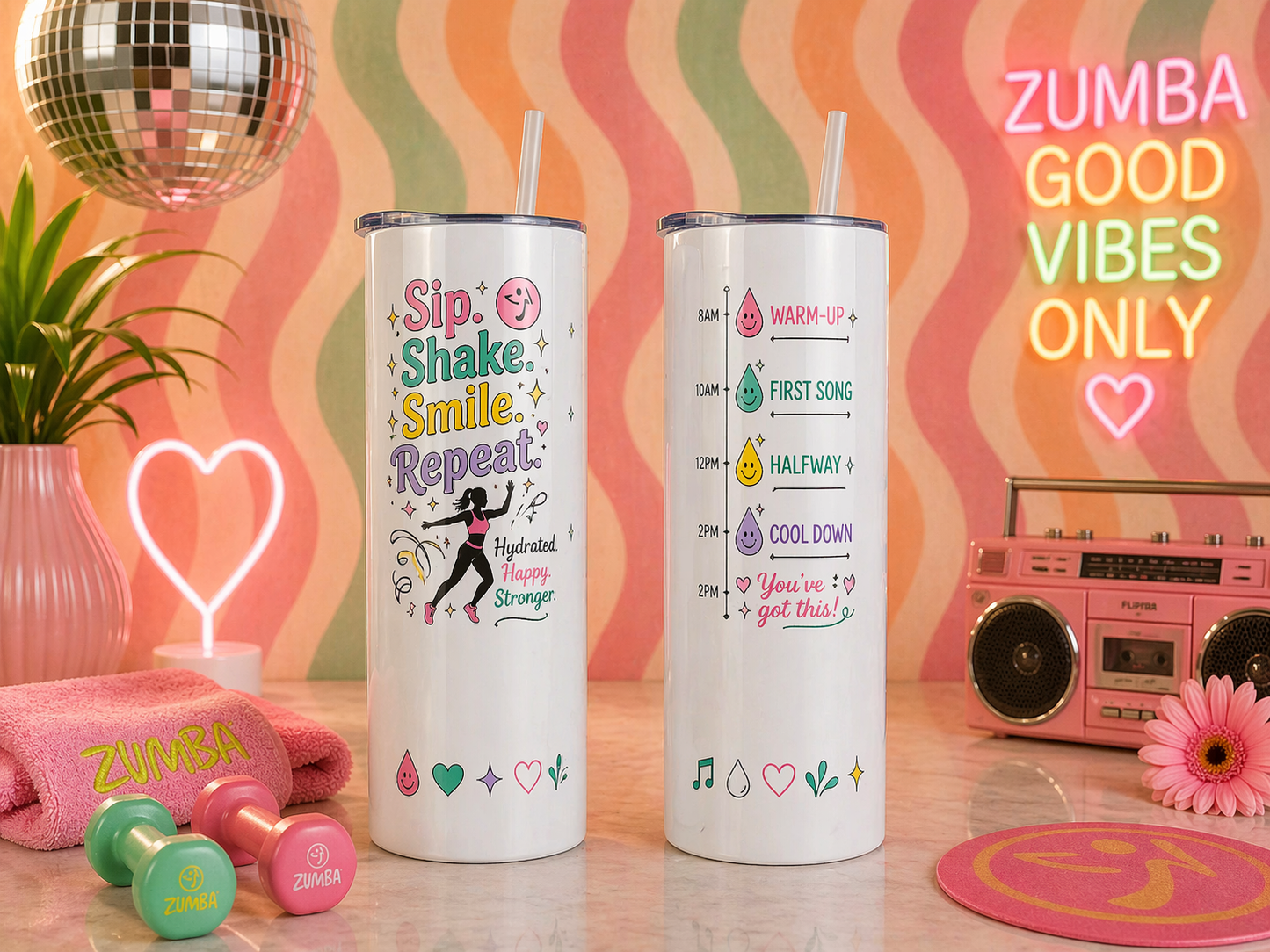 Sip. Shake. Smile. Repeat. Custom Hydration Tumbler