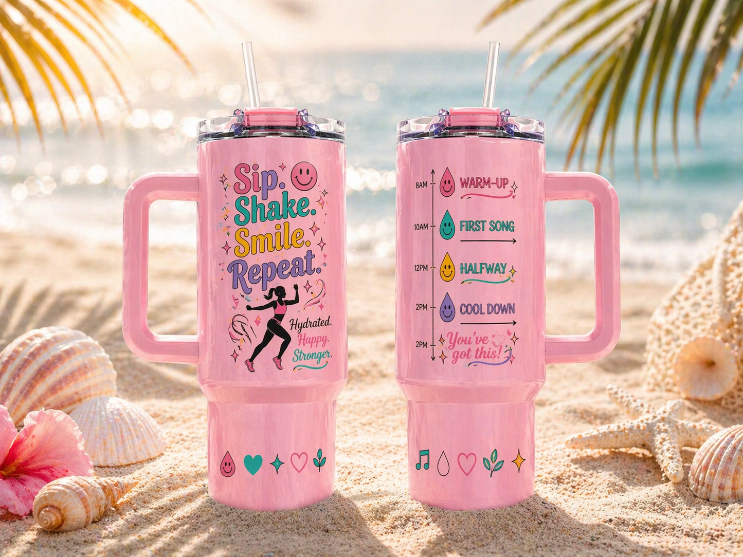 Sip. Shake. Smile. Repeat. Custom Hydration Tumbler