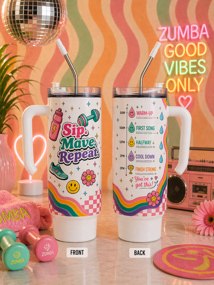 Sip. Move. Repeat. Custom Hydration Tumbler